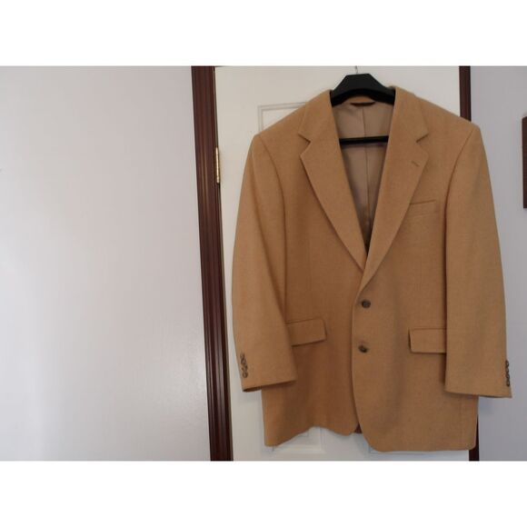 Vintage Camel Hair Classic Tan Blazer Two-Button‎ Professional Wear 44L